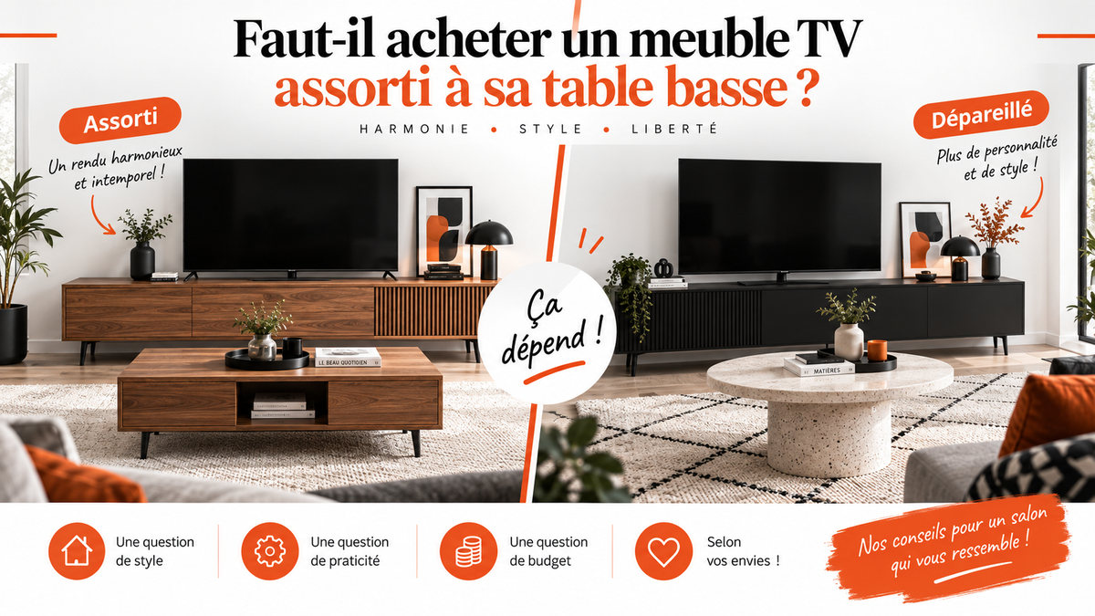 Faut-il acheter un meuble TV assorti à sa table basse ?