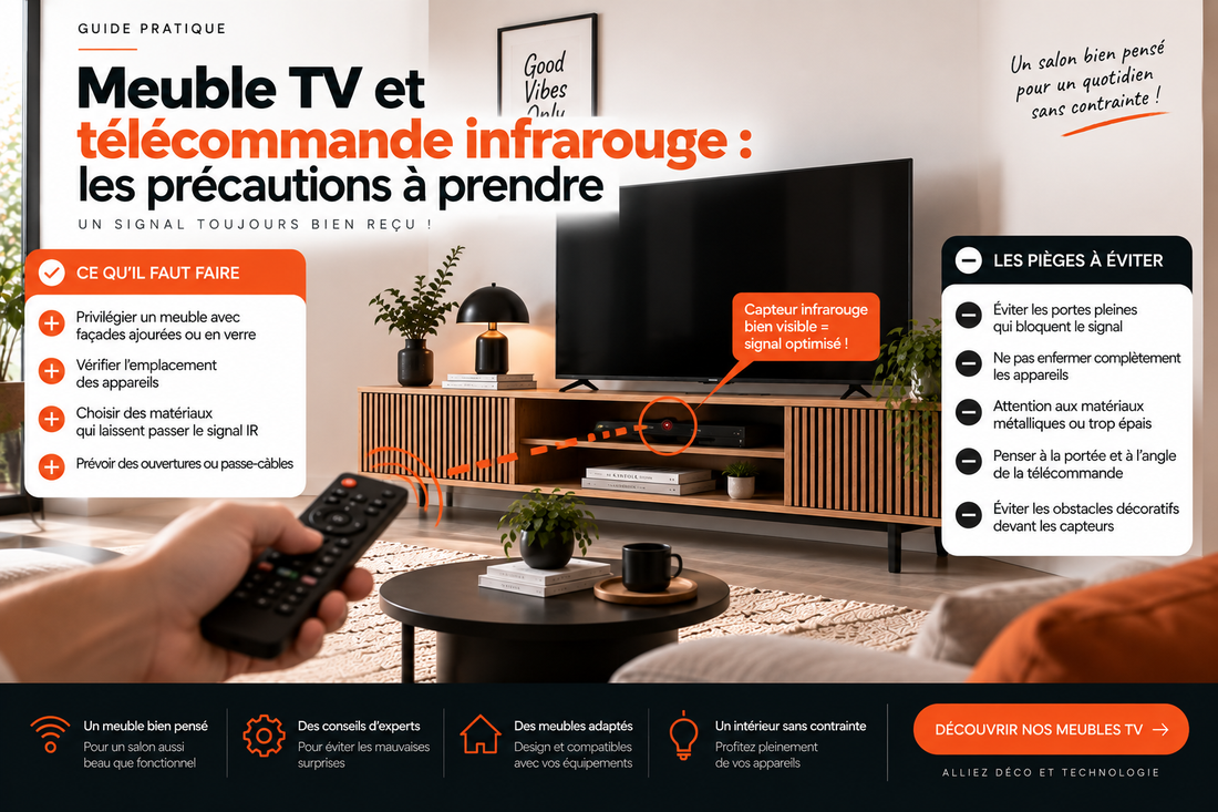 Meuble TV et télécommande infrarouge : les précautions à prendre
