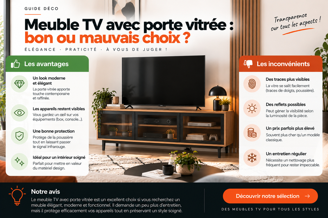 Meuble TV avec porte vitrée : bon ou mauvais choix ?