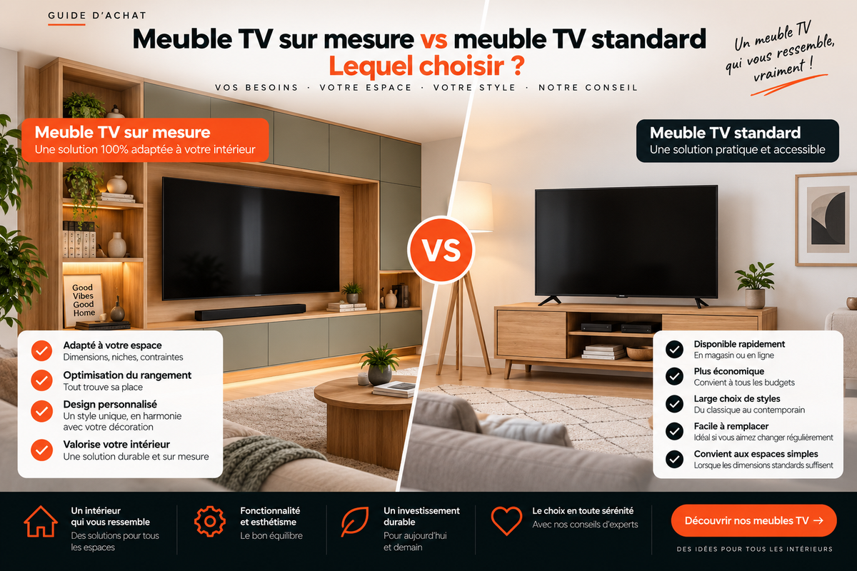 Meuble TV sur mesure vs meuble TV standard : lequel choisir ?