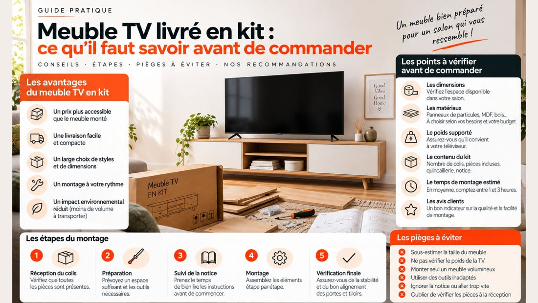 Meuble TV livré en kit : ce qu'il faut savoir avant de commander