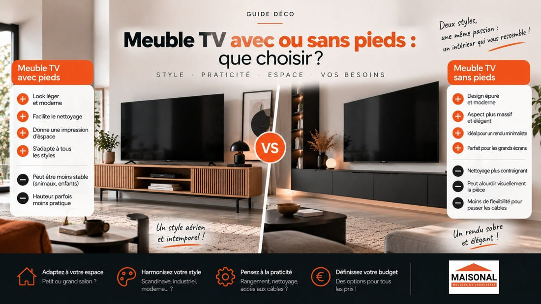 Meuble TV avec ou sans pieds : que choisir ?