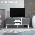 Meuble TV Blanc et Gris