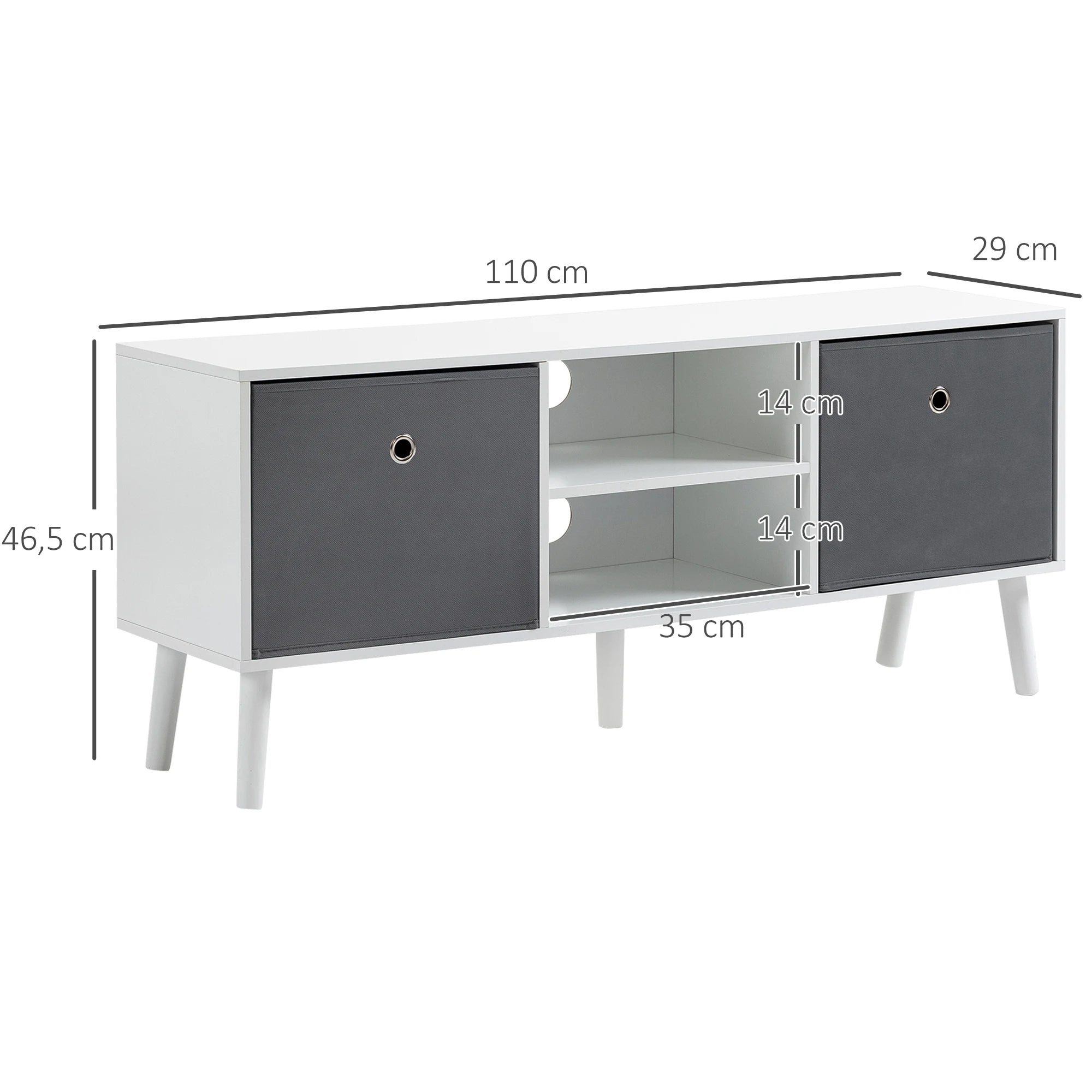Meuble TV Blanc et Gris