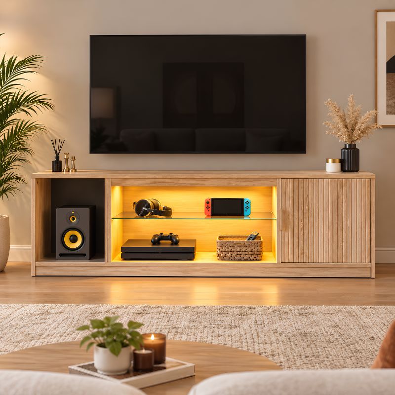 Meuble Tv Led Design - Magnus | Éclairage RVB & Rangement Gaming
