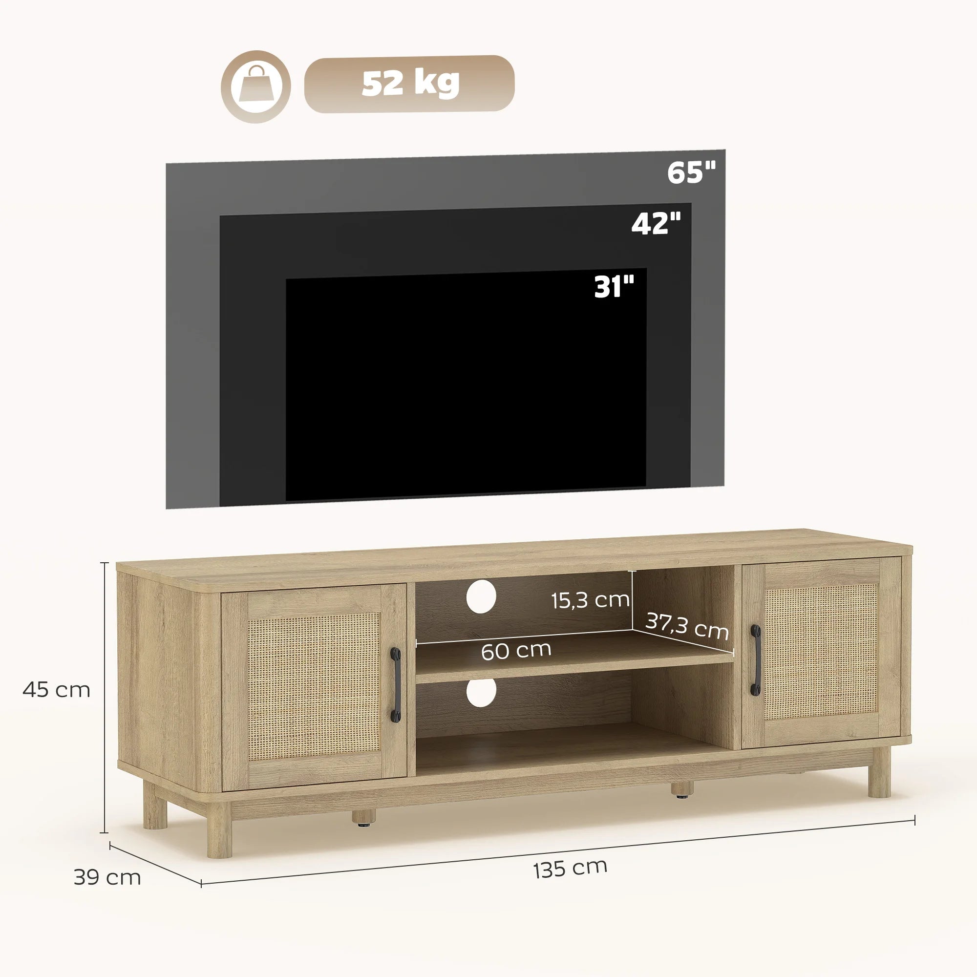 Meuble tv en rotin