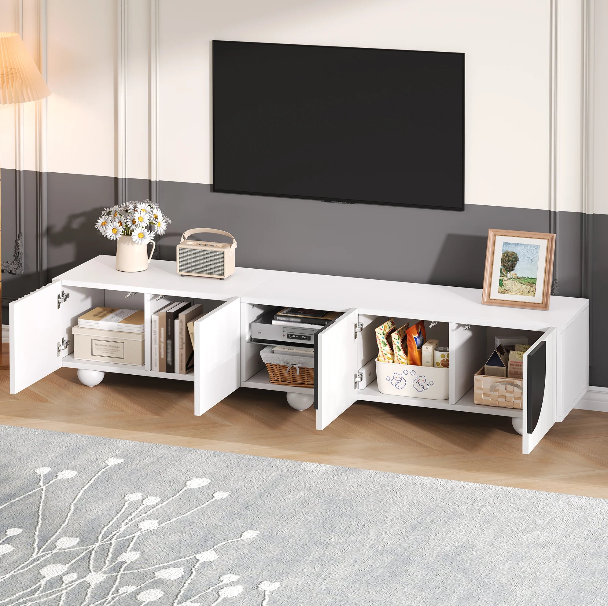 Meuble TV Blanc Noir