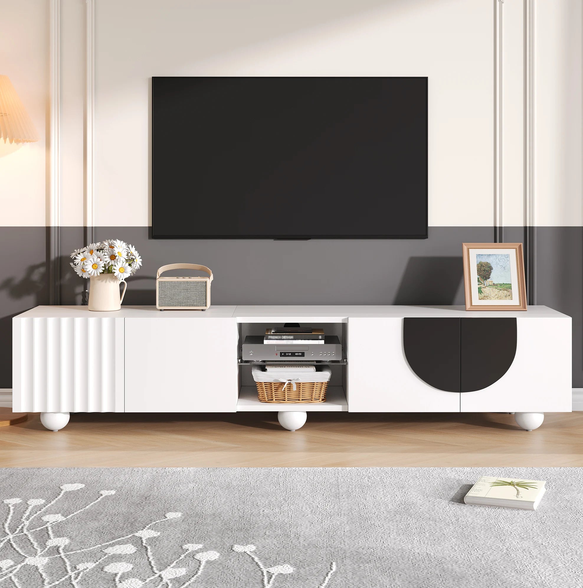 Meuble TV Blanc Noir