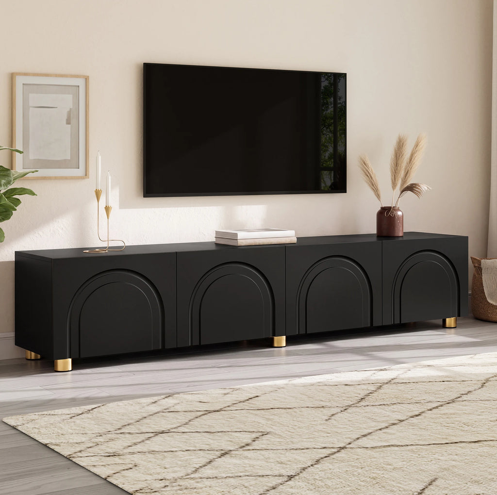 Meuble TV Noir 180 cm