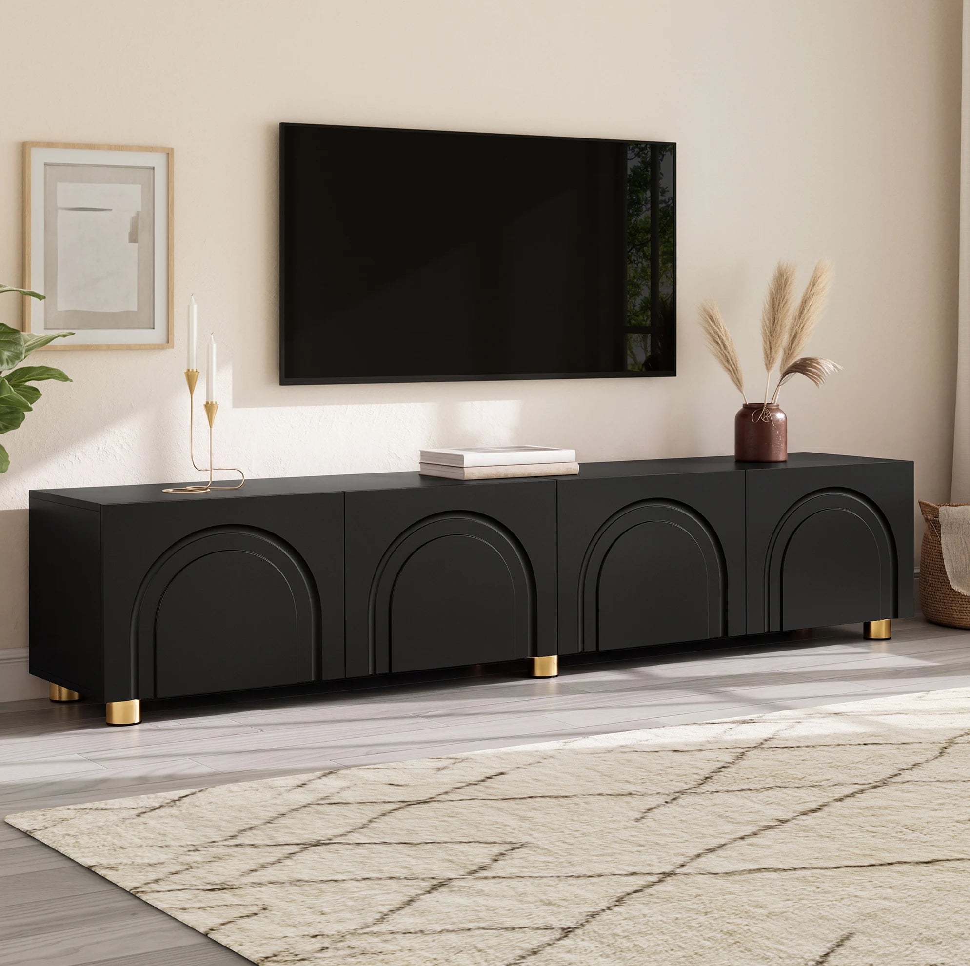 Meuble TV Noir 180 cm