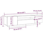 Meuble TV 160 cm Noir