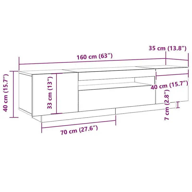 Meuble TV 160 cm Noir