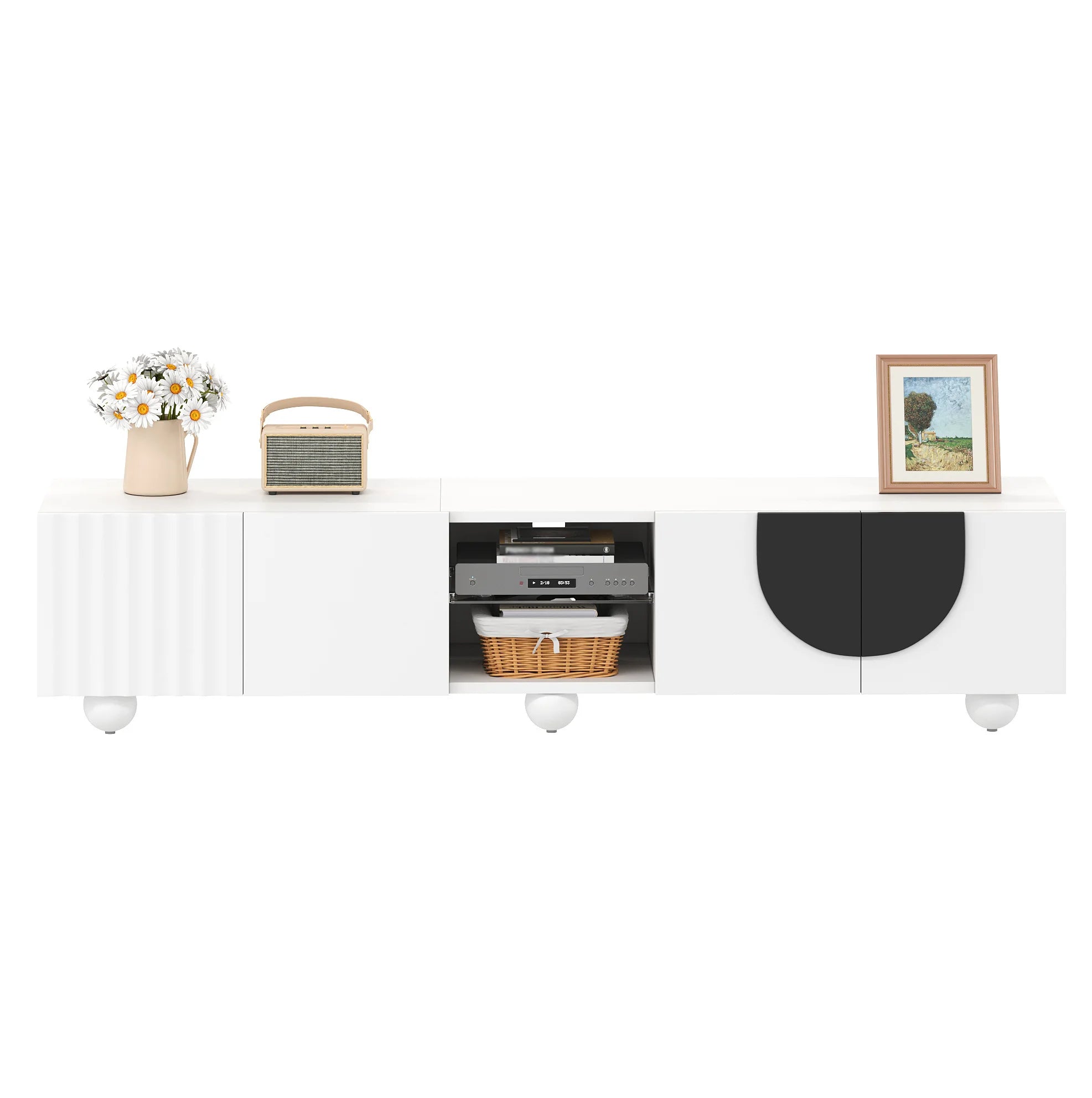 Meuble TV Blanc Noir