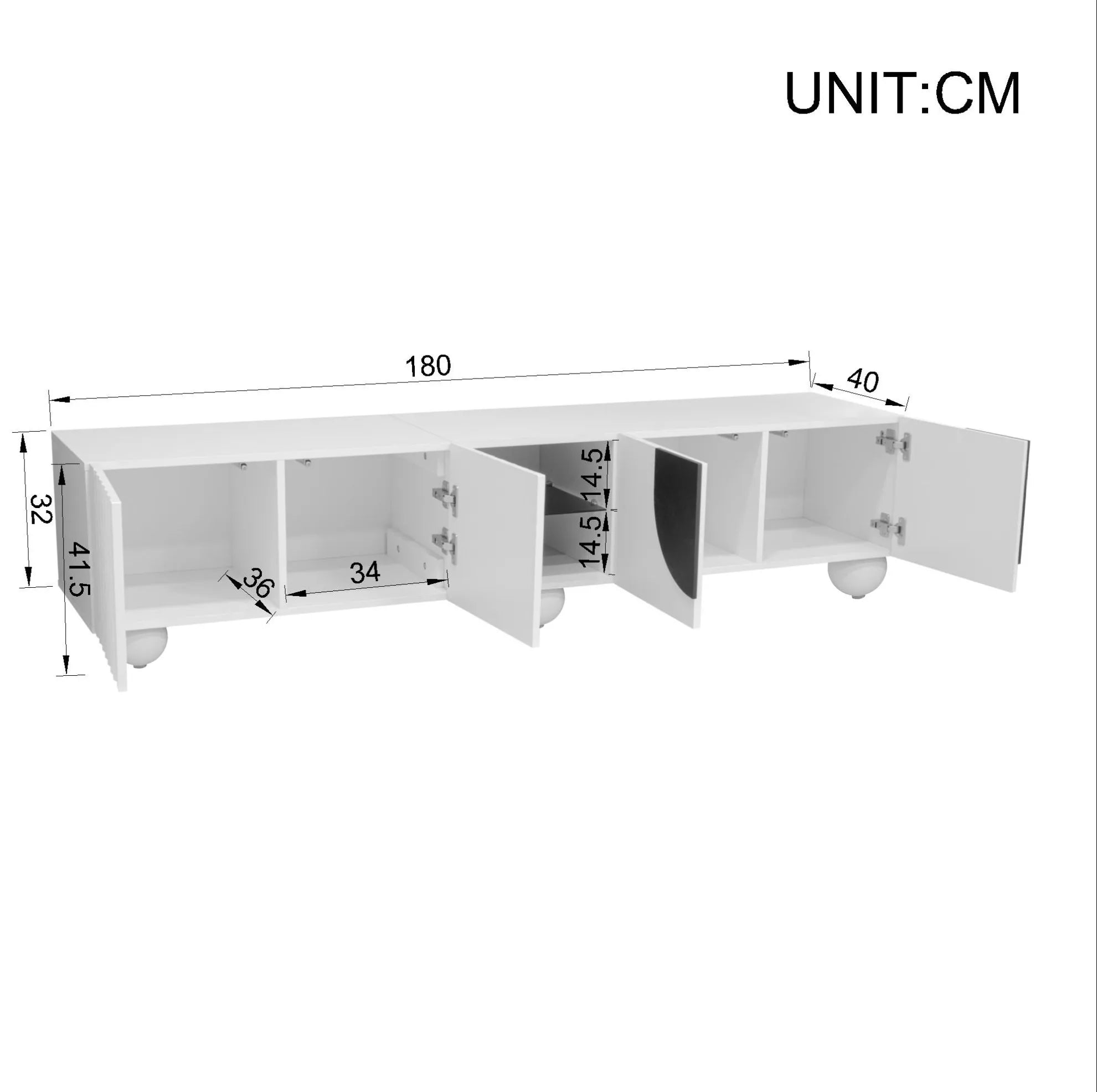 Meuble TV Blanc Noir