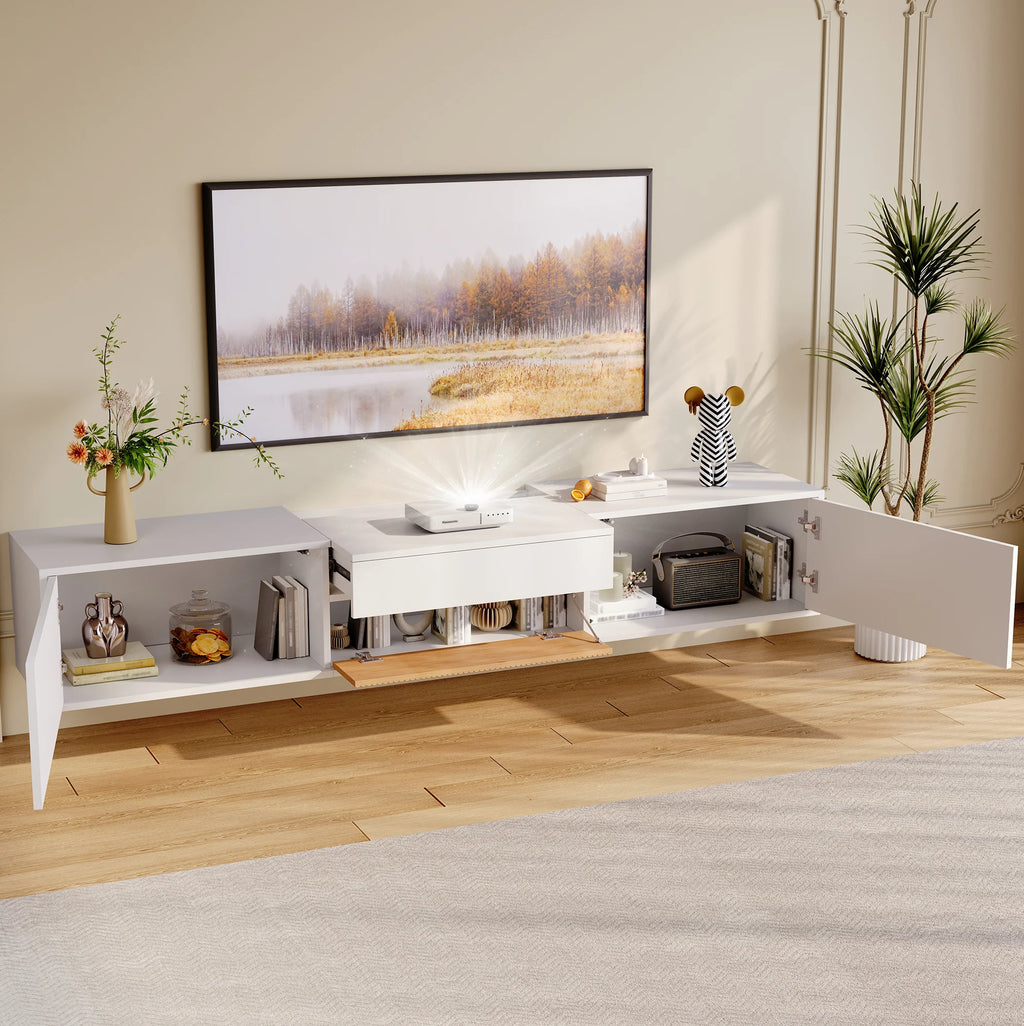 meuble TV Blanc Laqué 180 cm