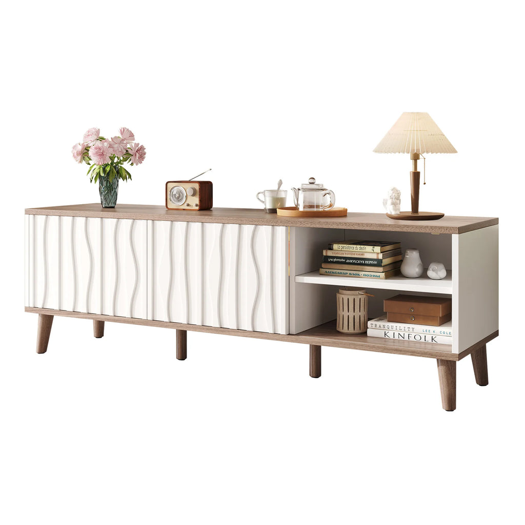 Meuble TV Blanc et Bois