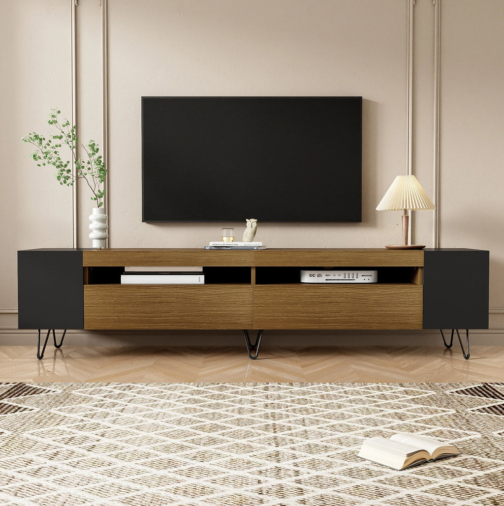 Meuble TV noir et bois