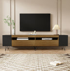 Meuble TV noir et bois