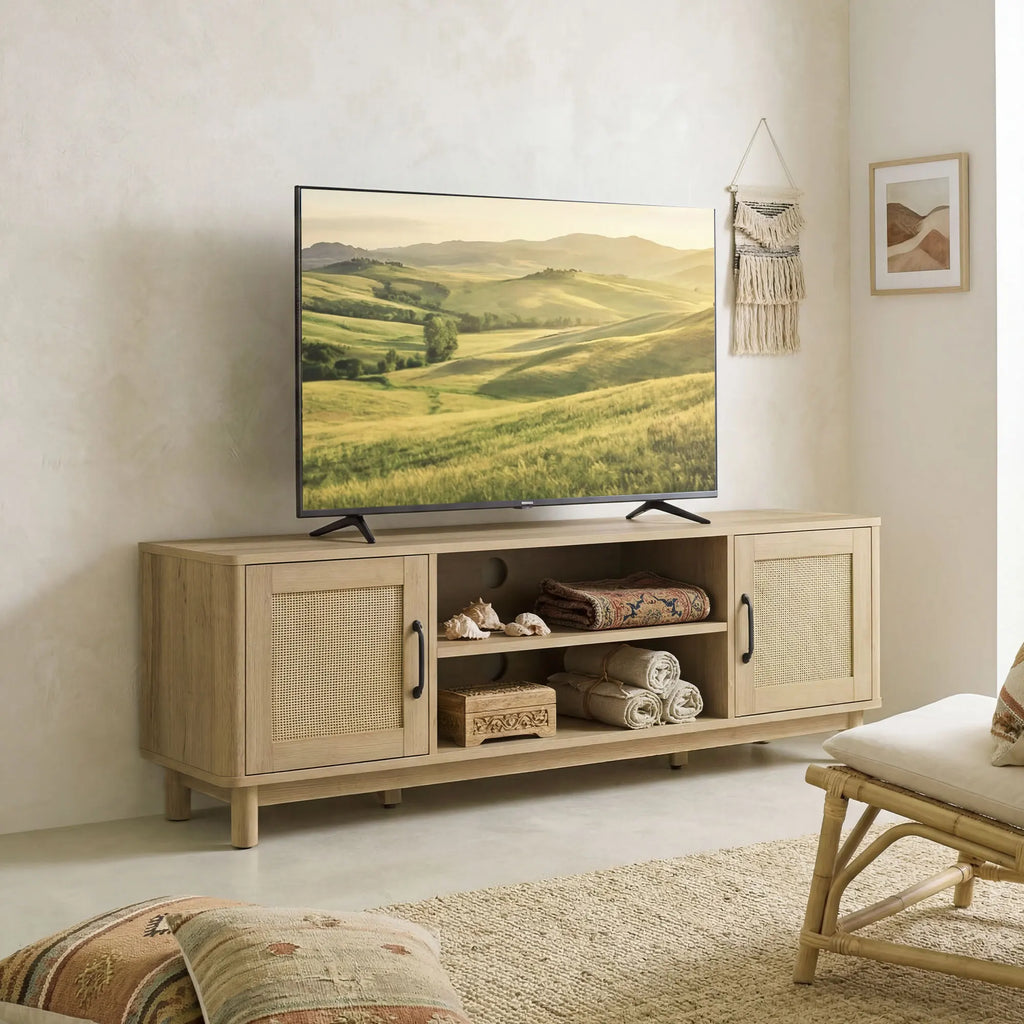 Meuble tv en rotin