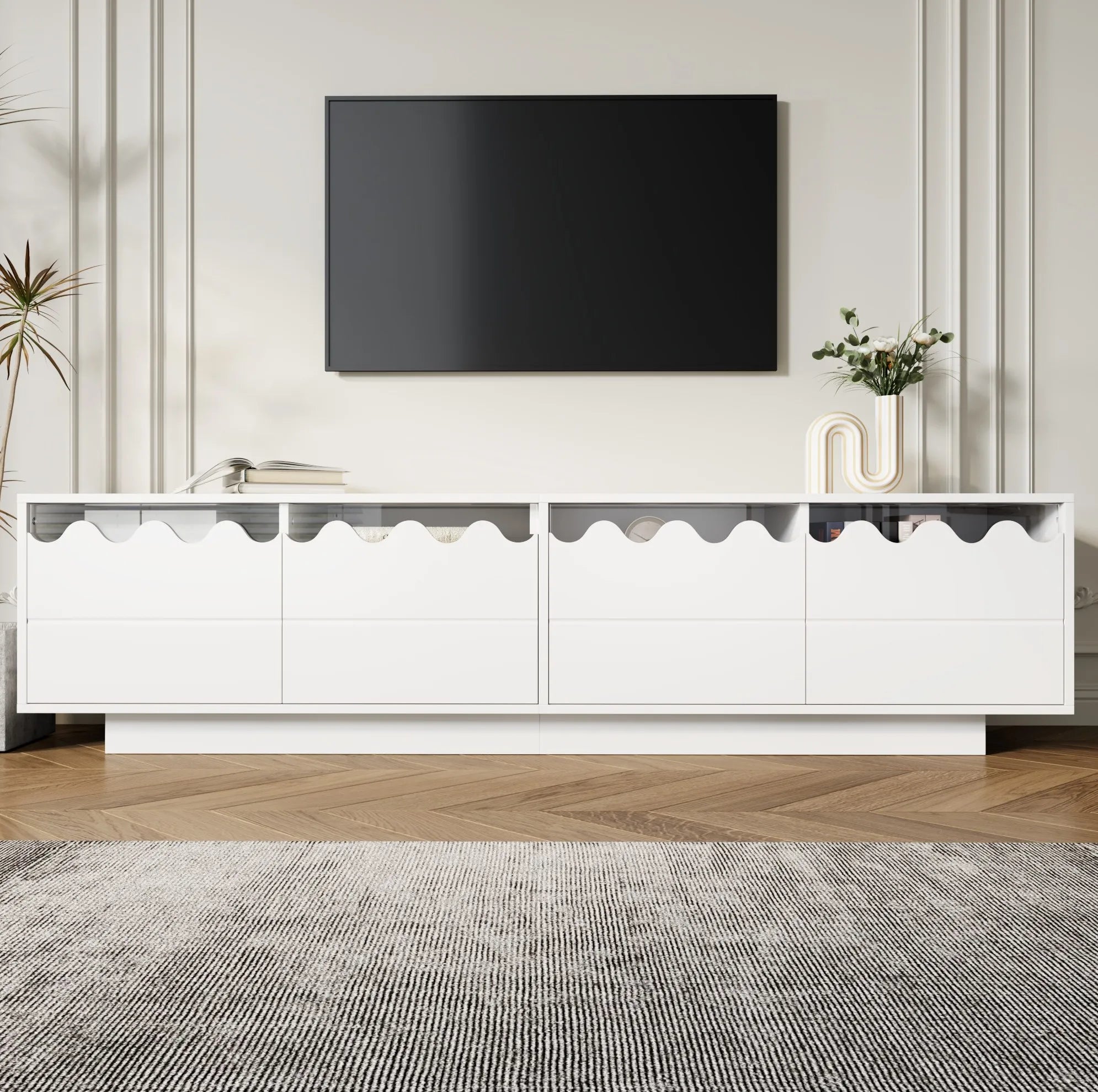 Meuble TV Blanc Laque