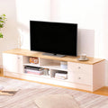 Meuble TV Blanc et Bois 160 cm
