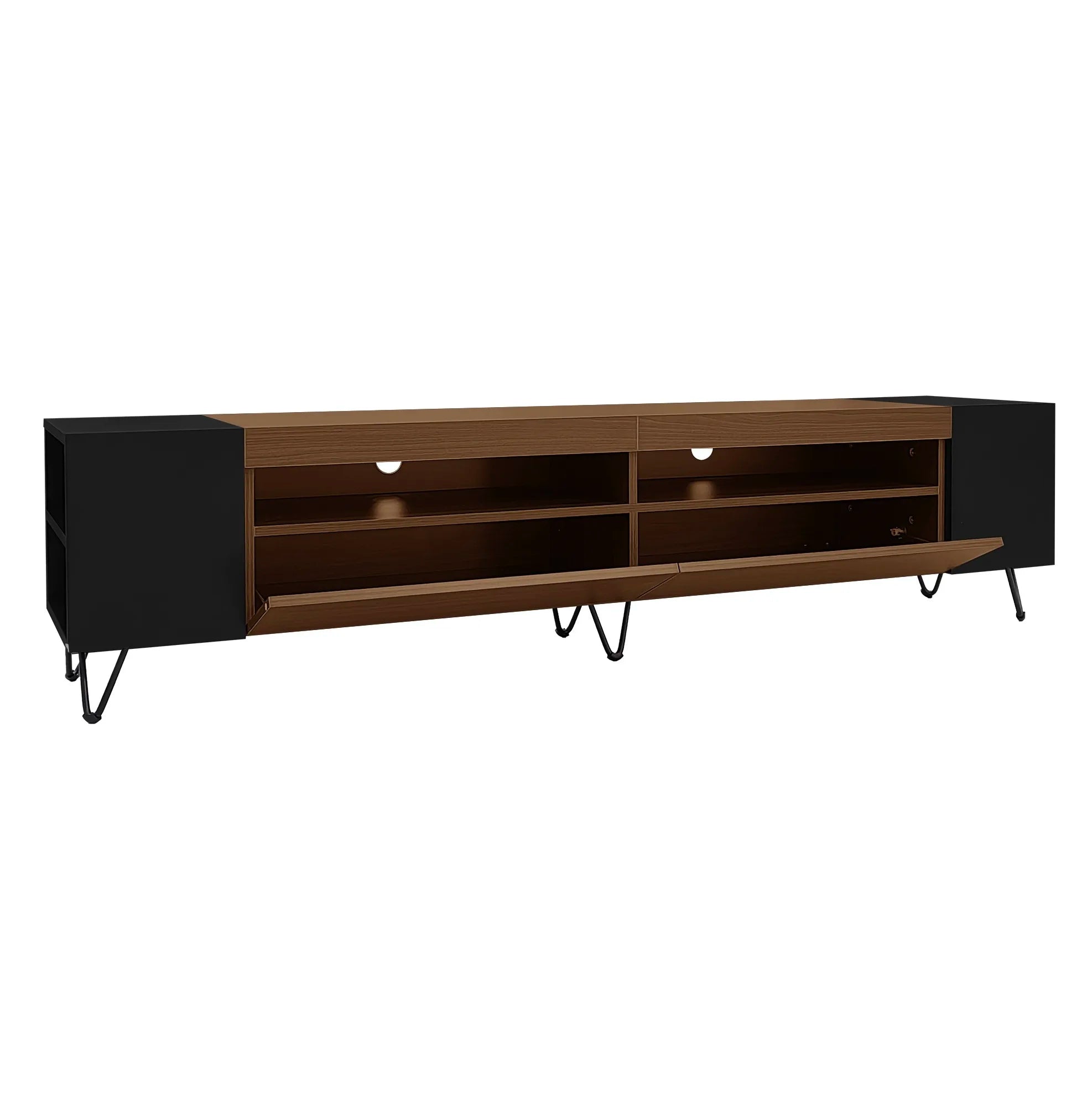 Meuble TV noir et bois
