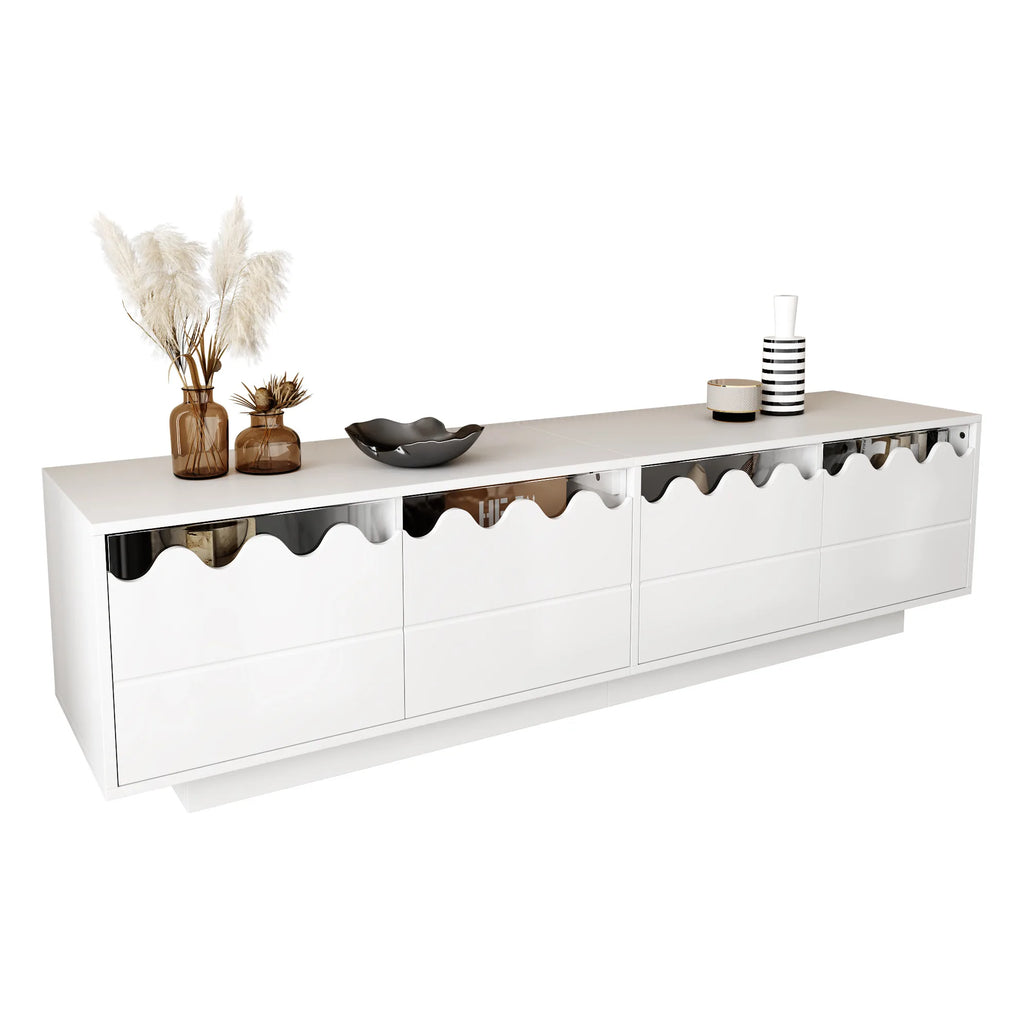 Meuble TV Blanc Laque
