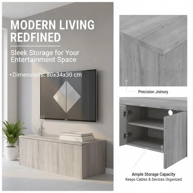 Meuble TV en Bois Gris