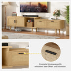 Meuble TV Bois et Rotin