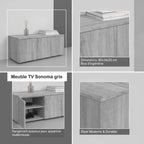 Meuble TV en Bois Gris