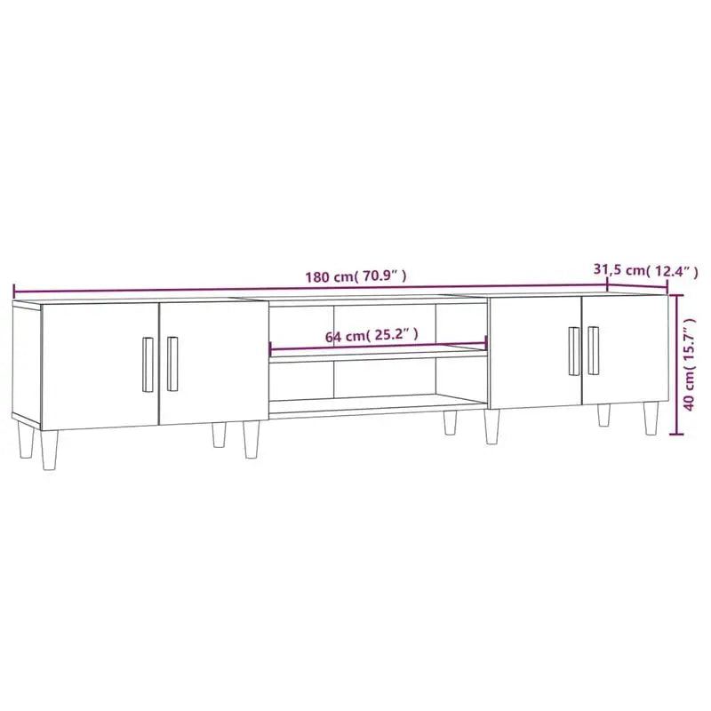 Meuble TV 180 cm Blanc