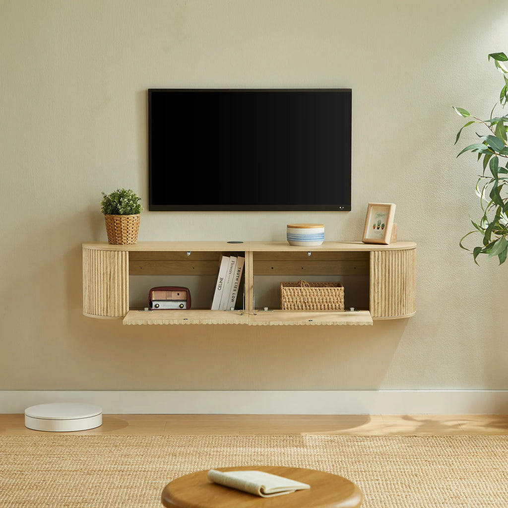 Meuble TV Suspendu 160 cm Bois