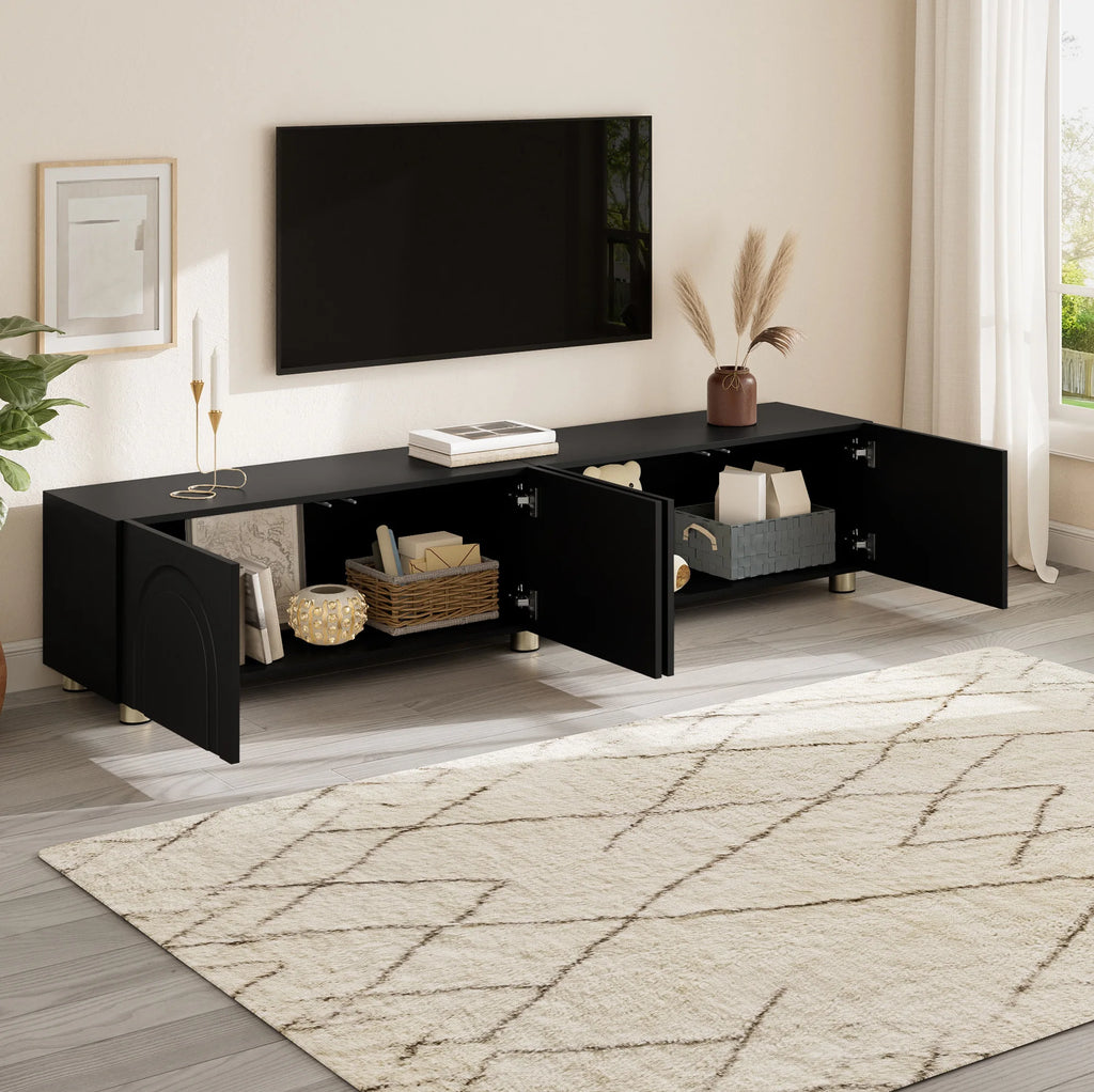 Meuble TV Noir 180 cm