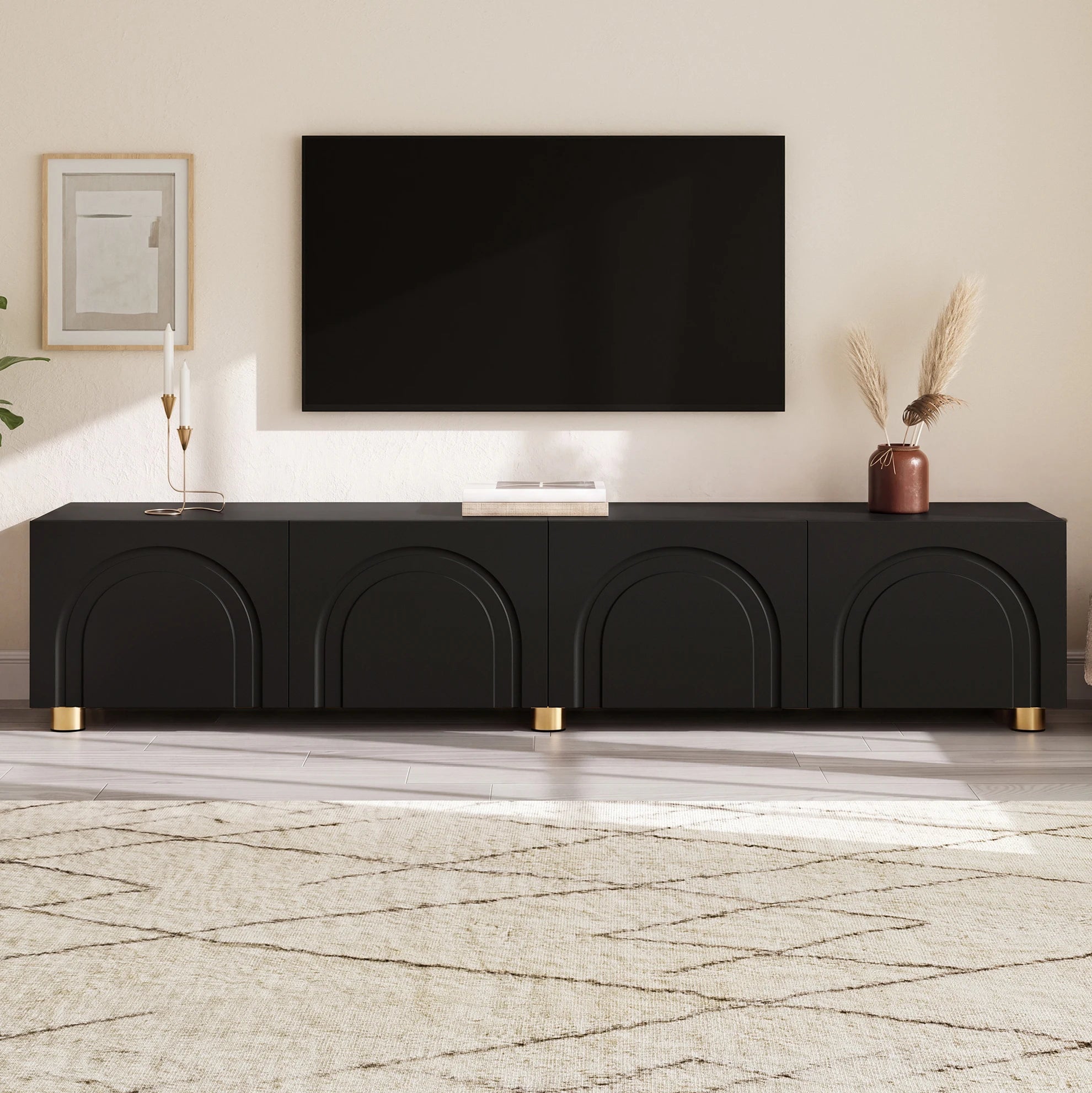 Meuble TV Noir 180 cm