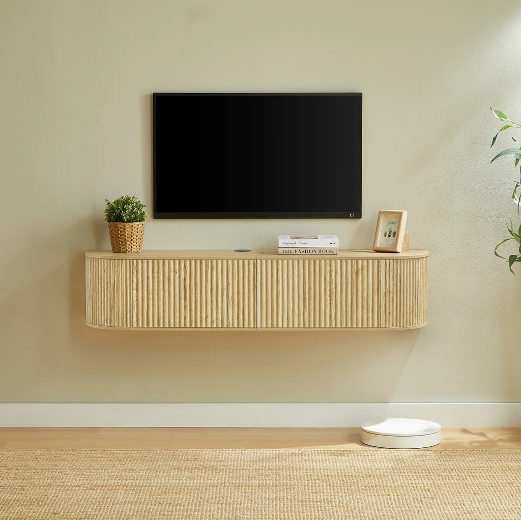 Meuble TV Suspendu 160 cm Bois