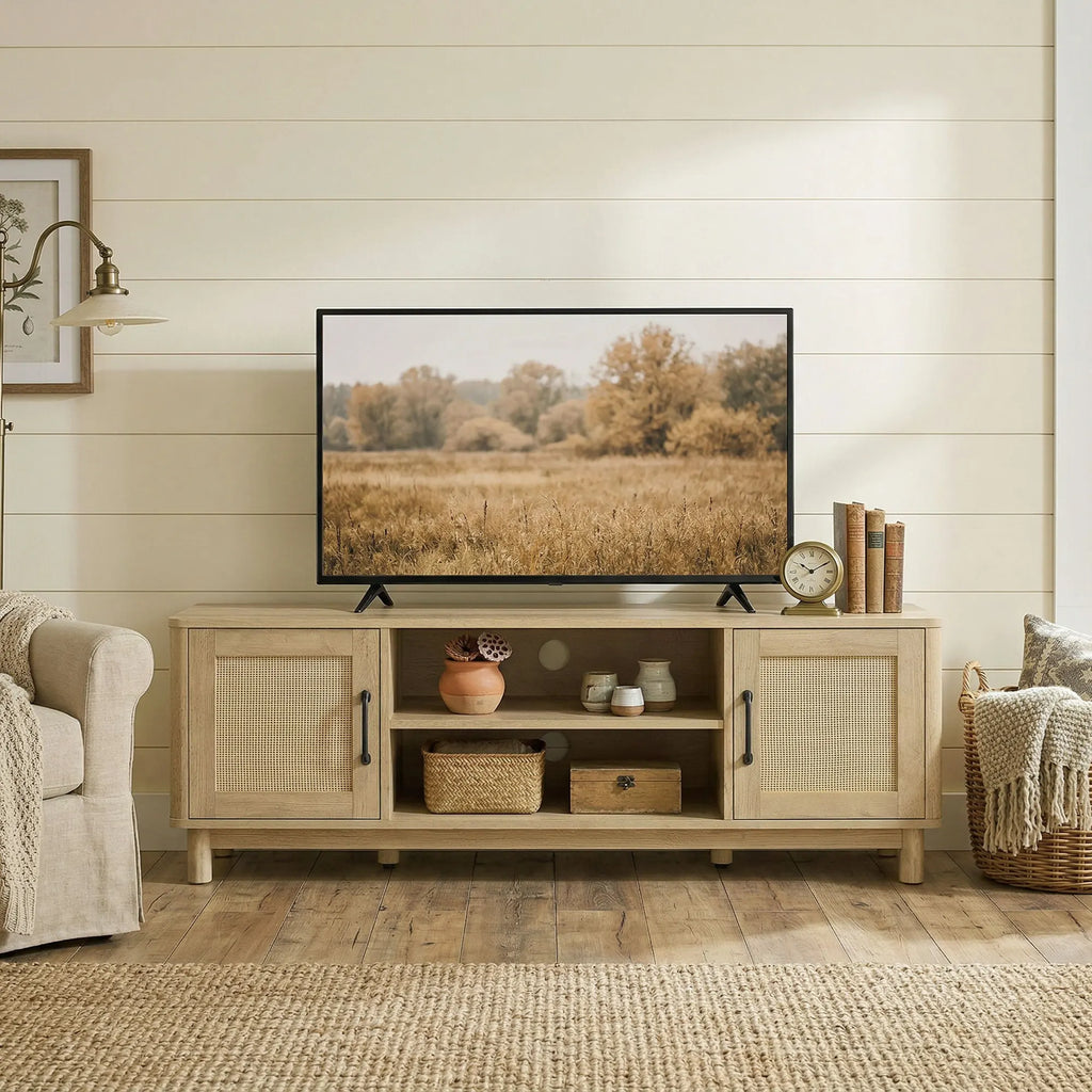 Meuble tv en rotin