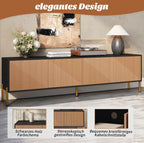 Meuble TV Noir et Bois 180 cm