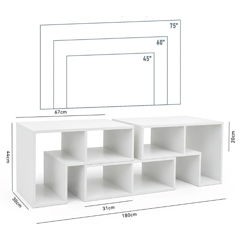 Meuble Bibliothèque TV - Sebastian | Extensible, Robuste et Fonctionnel