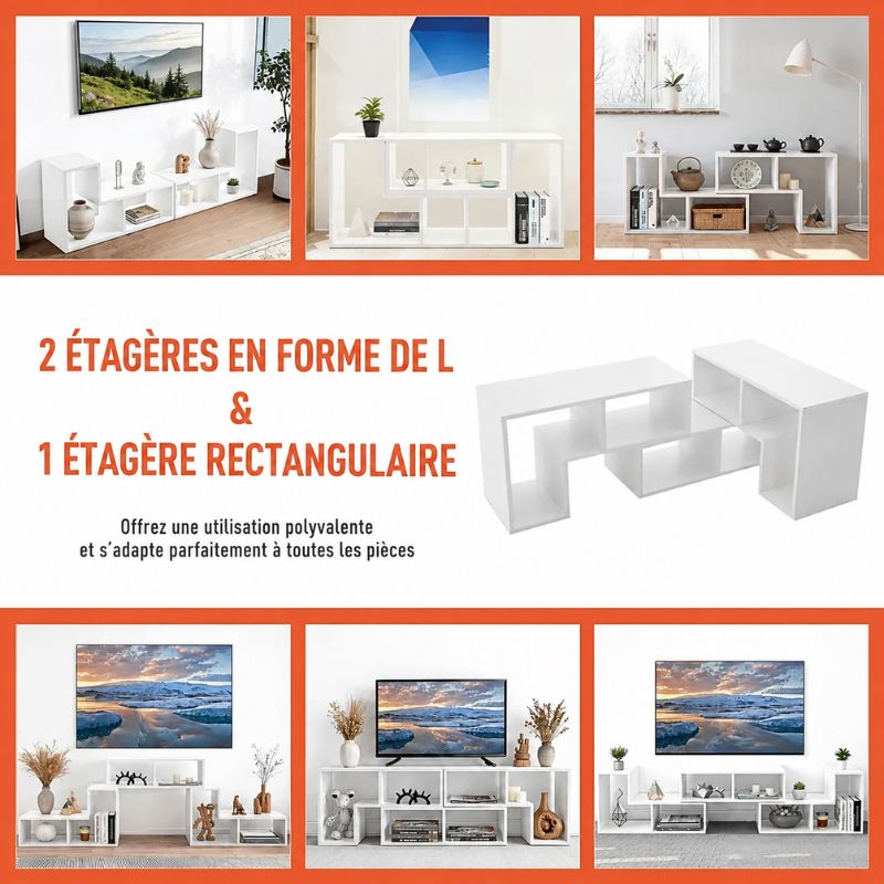 Meuble Bibliothèque TV - Sebastian | Extensible, Robuste et Fonctionnel