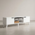 Meuble Télé Blanc - Leif | Style Mid-Century Chic