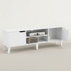 Meuble Télé Blanc - Leif | Style Mid-Century Chic