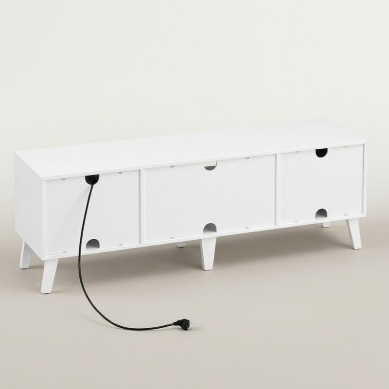 Meuble Télé Blanc - Leif | Style Mid-Century Chic
