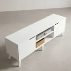 Meuble Télé Blanc - Leif | Style Mid-Century Chic