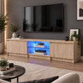 Meuble Télé en Bois Sonoma Clair avec LED RVB  | Honûr