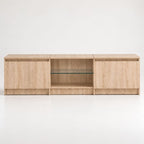 Meuble Télé en Bois Sonoma Clair avec LED RVB  | Honûr