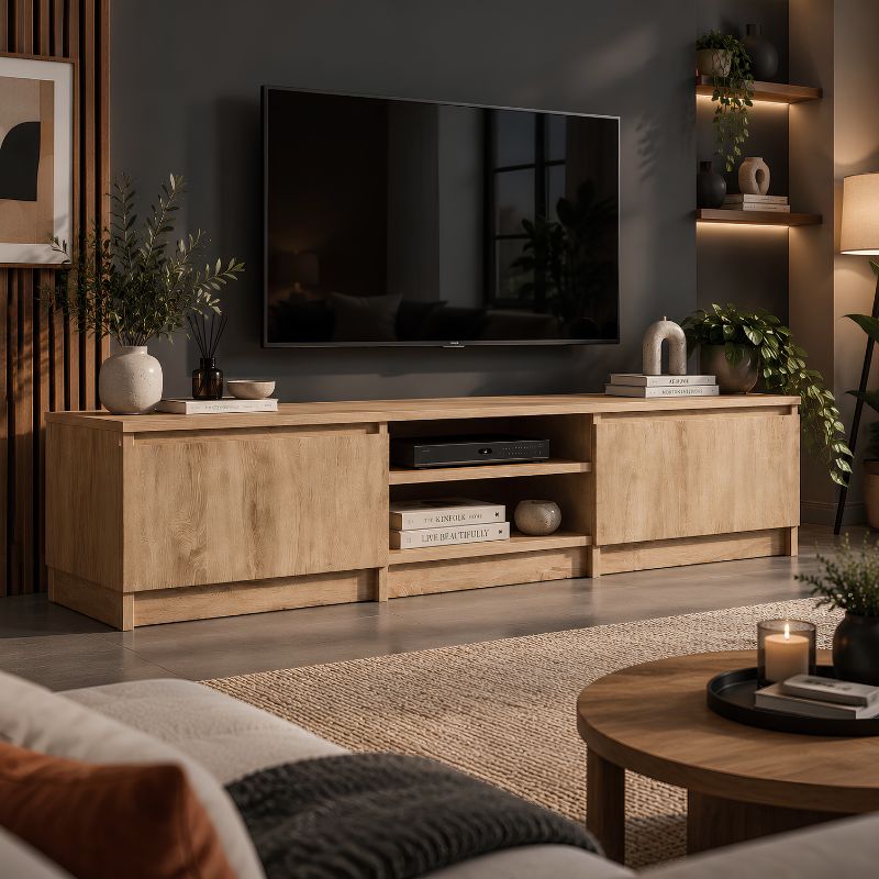 Meuble TV 140 cm Bois - William | Élégance et Praticité
