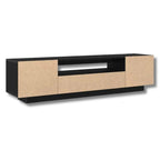 Meuble TV 160 cm Noir - Simon | Chic, Robuste et Fonctionnel