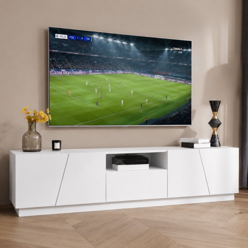 Meuble TV Blanc Design - Odin | Le Meuble qui Sublime Votre Salon
