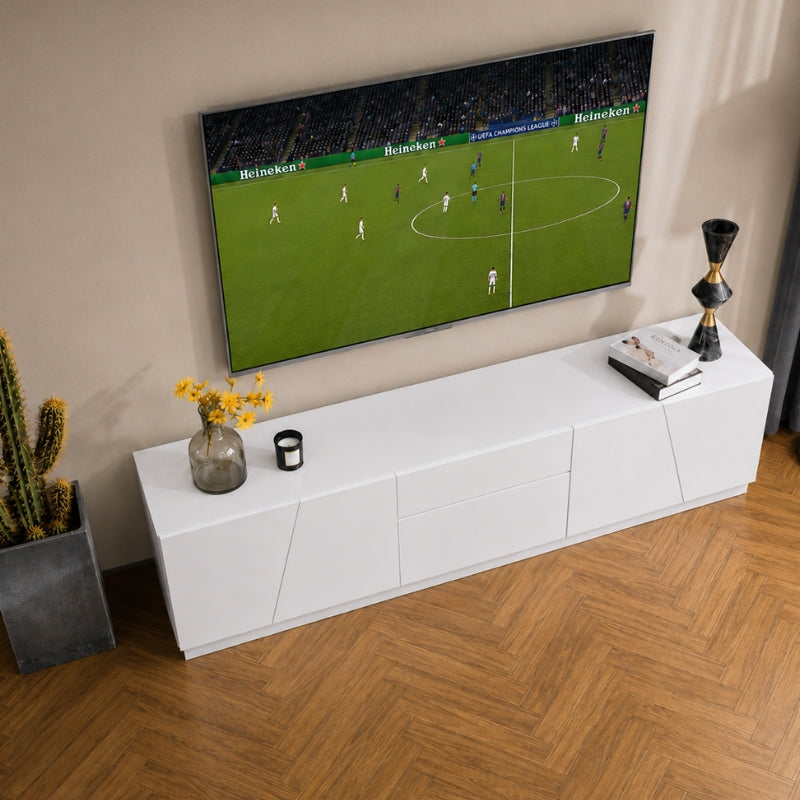 Meuble TV Blanc Design - Odin | Le Meuble qui Sublime Votre Salon