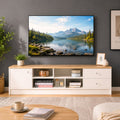 Meuble TV Blanc et Bois 160 cm - Karl | Style Moderne pour Votre Salon